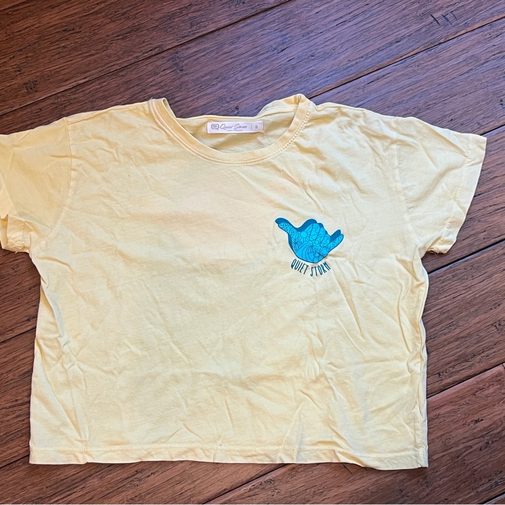 Quiet storm Yellow T-Shirt with Blue Graphic